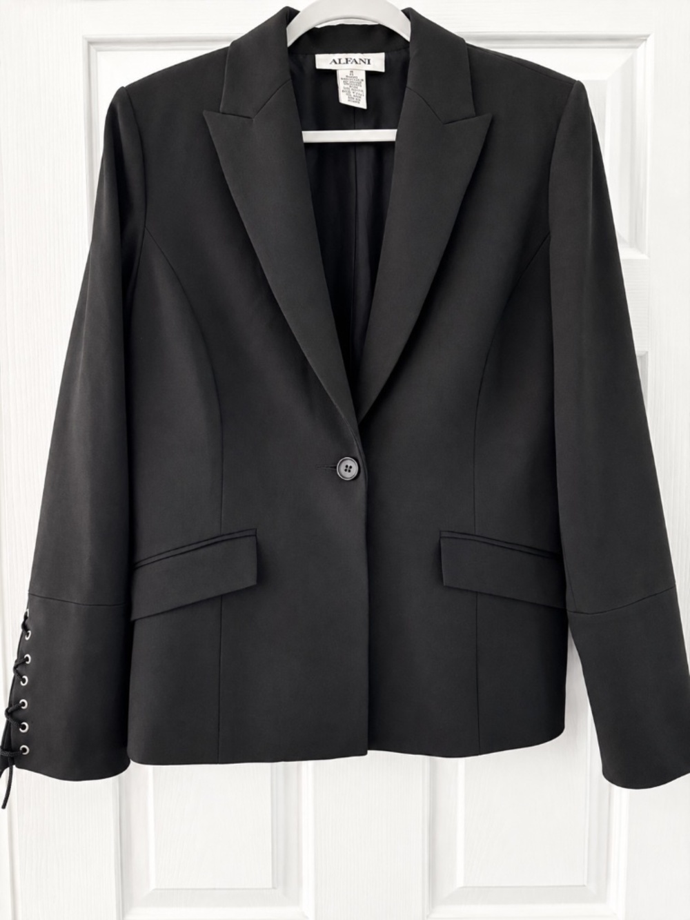 Alfani Women's Black One Button Blazer Jacket Size 8 Medium